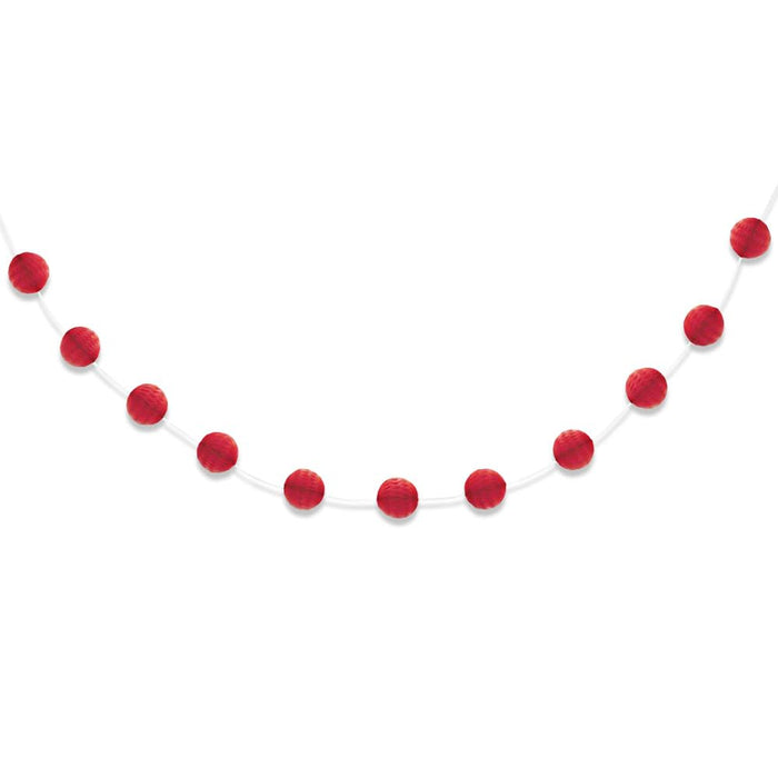 Unique Industries 7ft Red Honeycomb Ball Garland (63373)