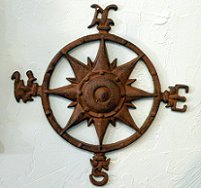 Iron Compass Rose Nautical Wall Plaque