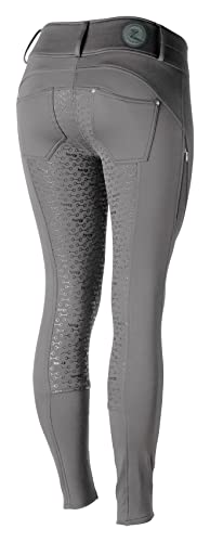 HORZE Rhea Womens Full Seat Thermo Breeches with Back Pockets - Charcoal Grey - 28