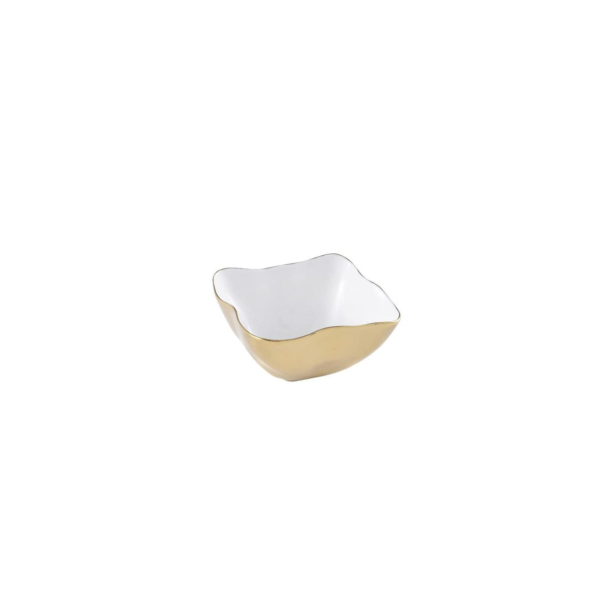 Pampa Bay Dishware Bowl, 5 x 4.5 x 2.5 Inch, White/Gold Tone