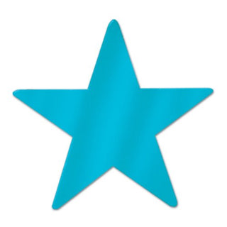 Beistle 57027-Turquoise Metallic Star Cutouts, 3-1/2 Inch, 12 Pieces Per Package