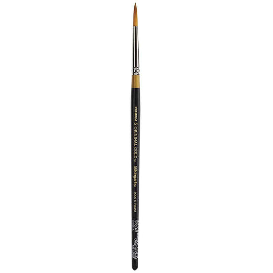 KINGART Original , Premium Artist Brush, Golden TAKLON Round-Size: 5, 5, Black/Gold