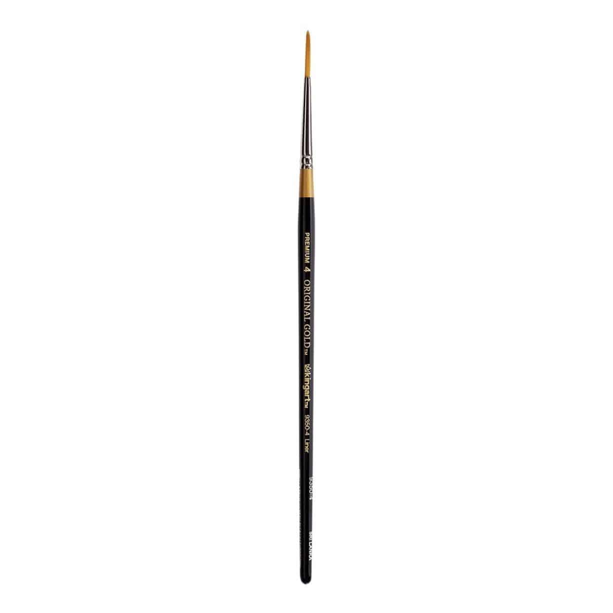 KingArt Original Gold 9350 Series , Premium Artist Brush, Golden TAKLON Liner-Size: 4, 4