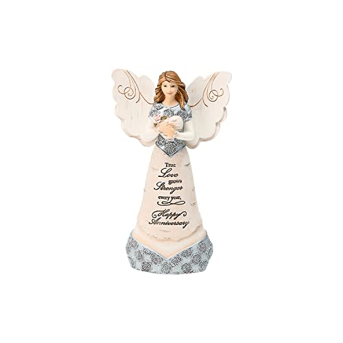 Pavilion- Anniversary - 6" Angel Holding Heart,Beige
