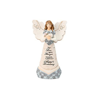 Pavilion- Anniversary - 6" Angel Holding Heart,Beige