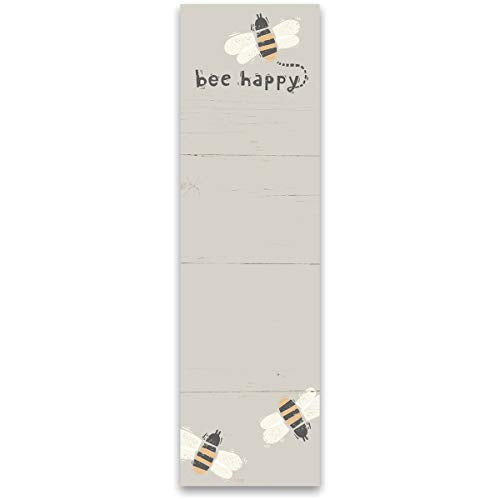 Primitives by Kathy, 102579, Bee Happy Magnetic List Notepad Magnetic Backing, Beige, 2.75" x 9.50" x 0.25"