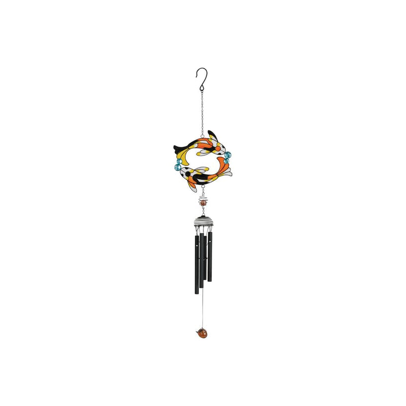 Carson Koi Fish Wireworks Garden Wind Chime Premium Metal, 30.5-inch Length, Gift, Home Decor