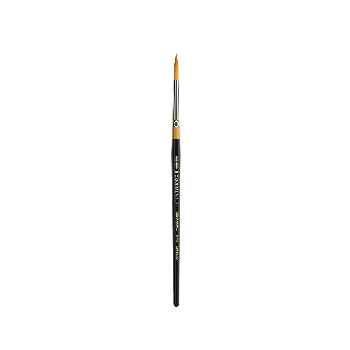 KingArt Original Gold 9020 Series , Premium Artist Brush, Golden TAKLON MAX Round-Size: 6, 6