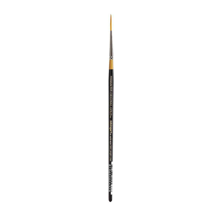 KINGART Original 9375 Series, Size 10/0 Golden Taklon Mid-Length Liner, Black/Gold