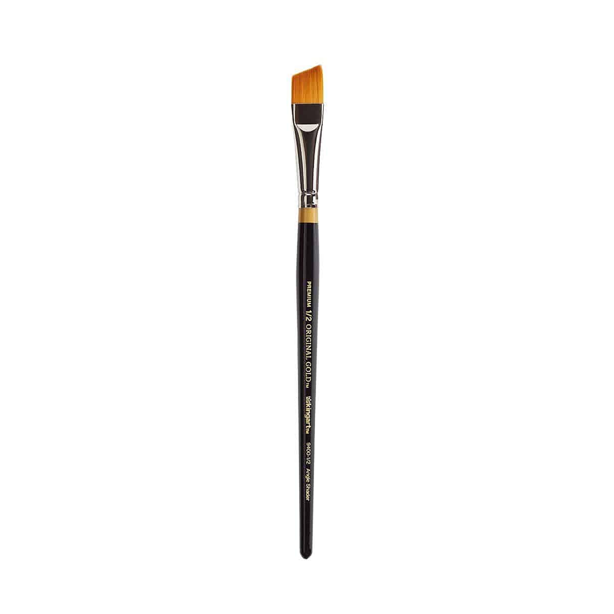 KingArt Original Gold 9400 Series , Premium Artist Brush, Golden TAKLON Angular Shader-Size: 1/2