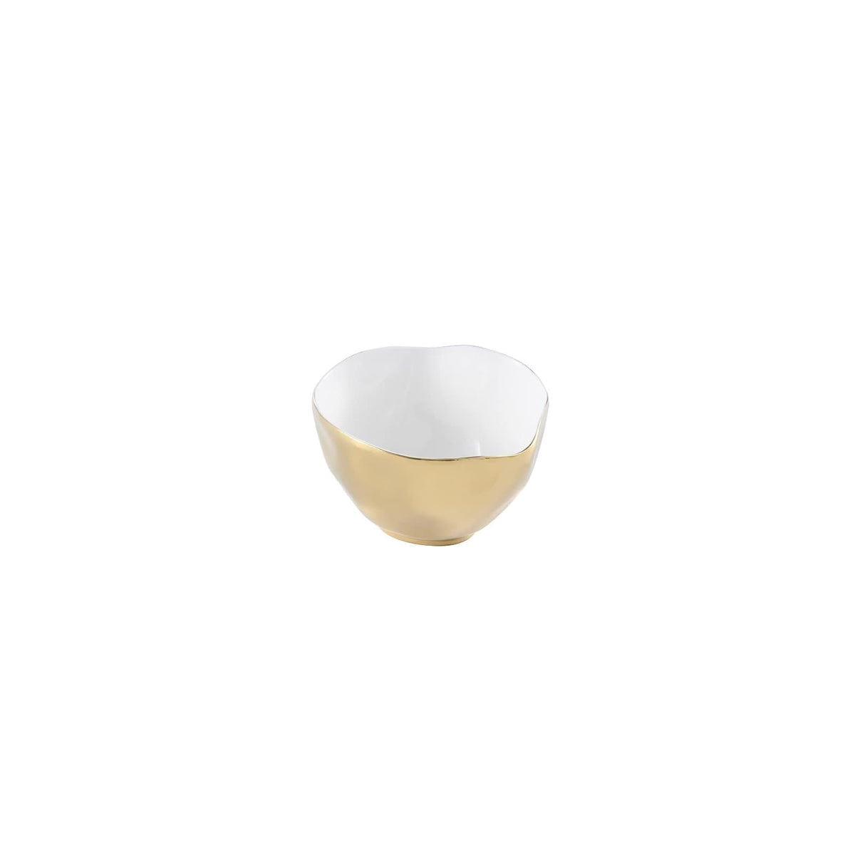 Pampa Bay Dishware Bowl, 5.5 inches, White and Gold
