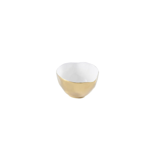 Pampa Bay Dishware Bowl, 5.5 inches, White and Gold
