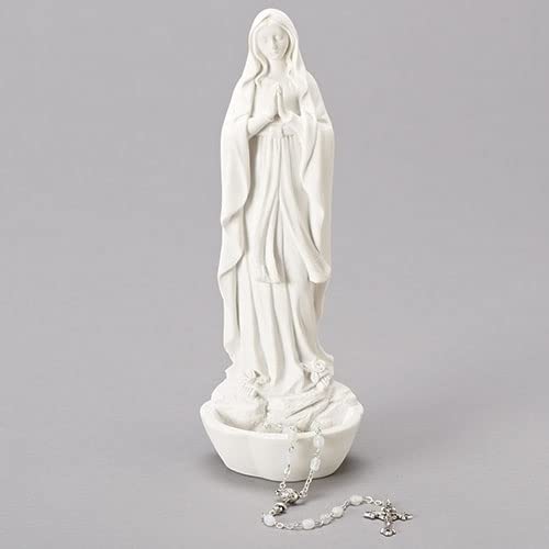Roman 8 White Madonna Rosary Holder
