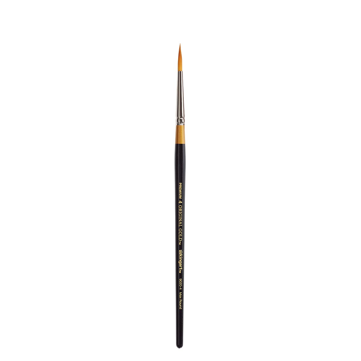 KingArt Original Gold 9020 Series , Premium Artist Brush, Golden TAKLON MAX Round-Size: 4, 4