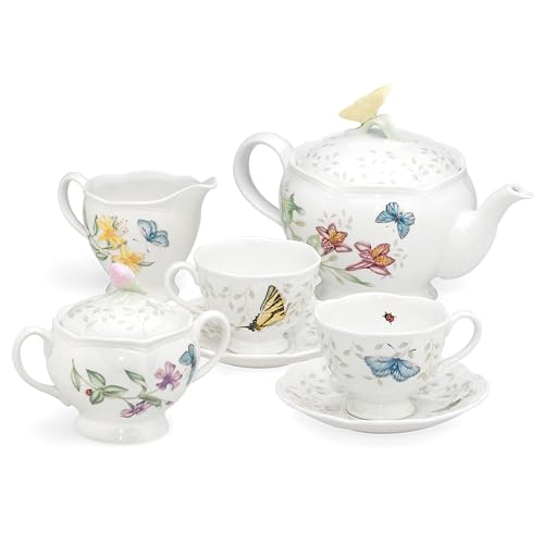 Lenox Butterfly Meadow 8-Piece Tea Set, Service for 2, White - 6386635