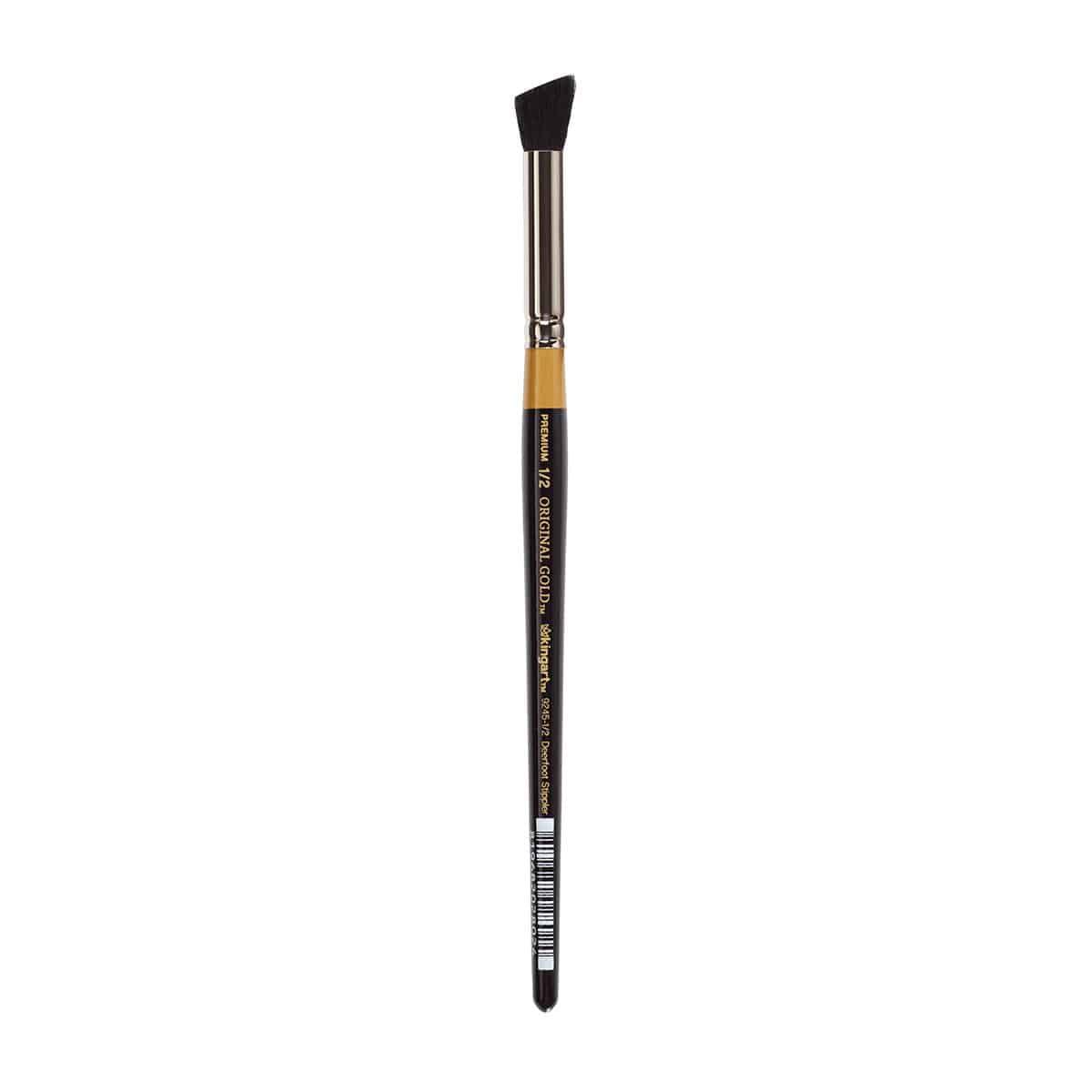 KINGART Original Gold Specialty 9245 Series, Russian Fitch Natural Blend Deerfoot Stippler Artist Brush (3/8)