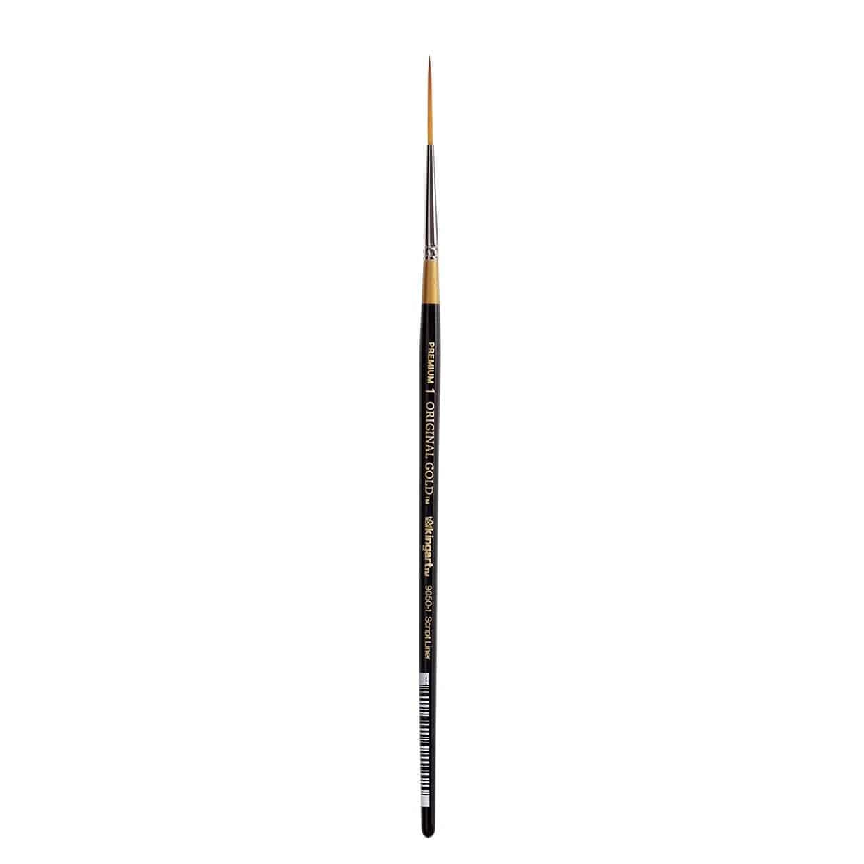 KingArt Original Gold 9050 Series , Premium Artist Brush, Golden TAKLON Script Liner-Size: 1, 1