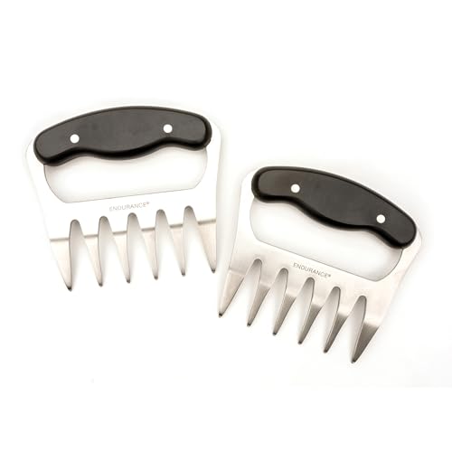 RSVP International Endurance Stainless Steel Meat Shredders, Set of 2 | Shred Meats, Toss Salads, & More | Contoured Handles with Easy Grip | Dishwasher Safe
