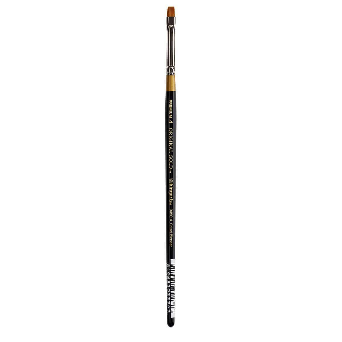 KINGART Original Gold Premium Artist Brush, Golden TAKLON Chisel Blender