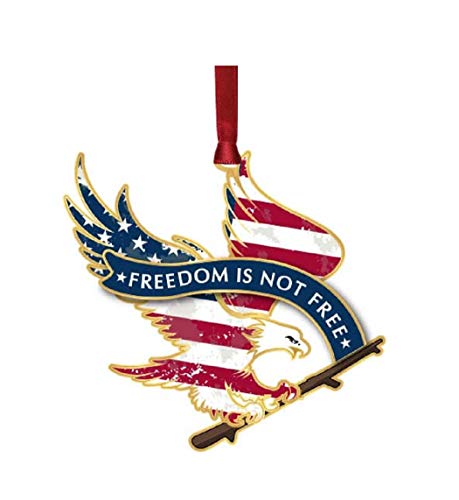 Beacon Design Freedom Eagle Hanging Ornament, Solid Brass, 3.13" x 2.86", Americana Patriotic Décor, Hand-Assembled in USA