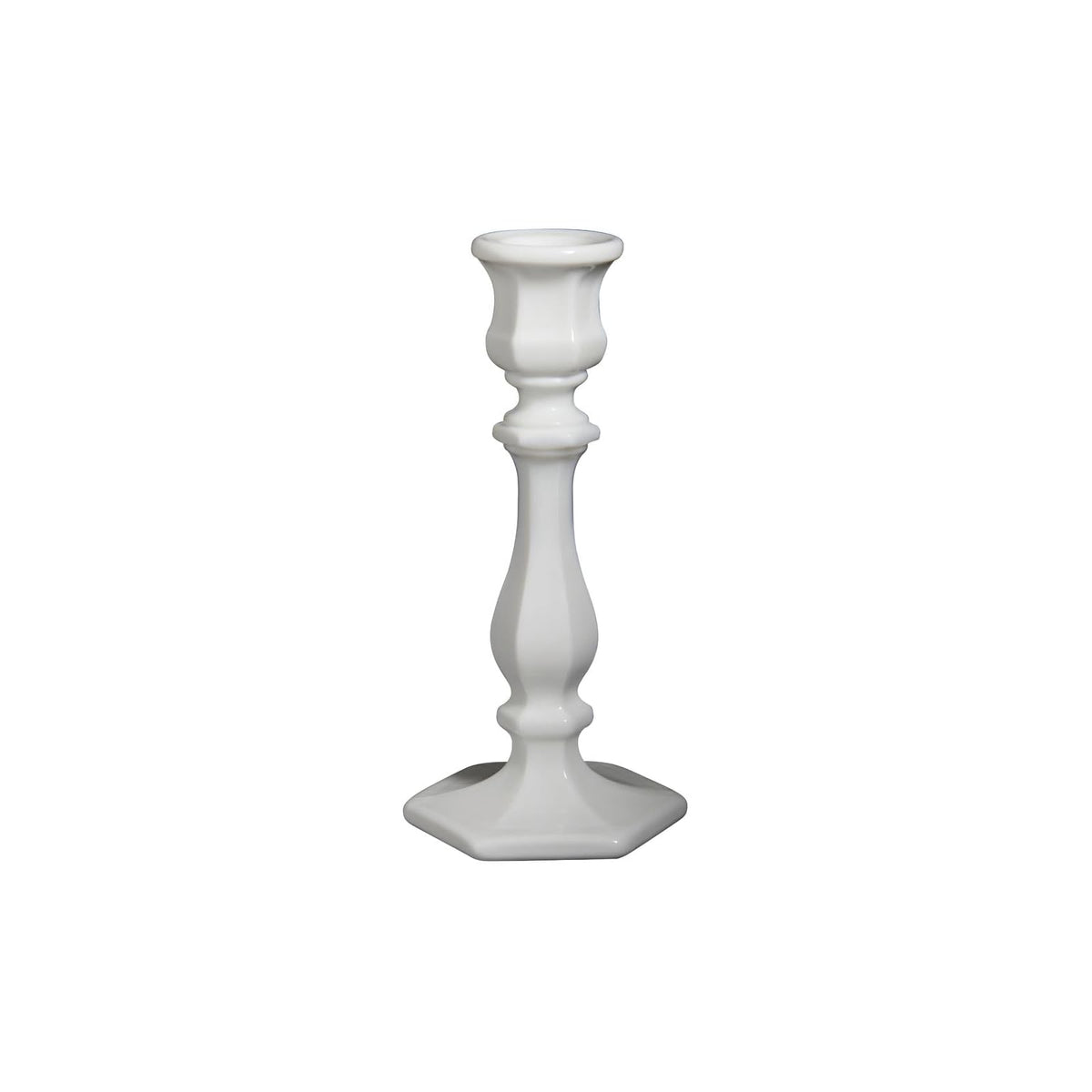 Mosser Glass Candle Holder, 7-1/2"H, Milk