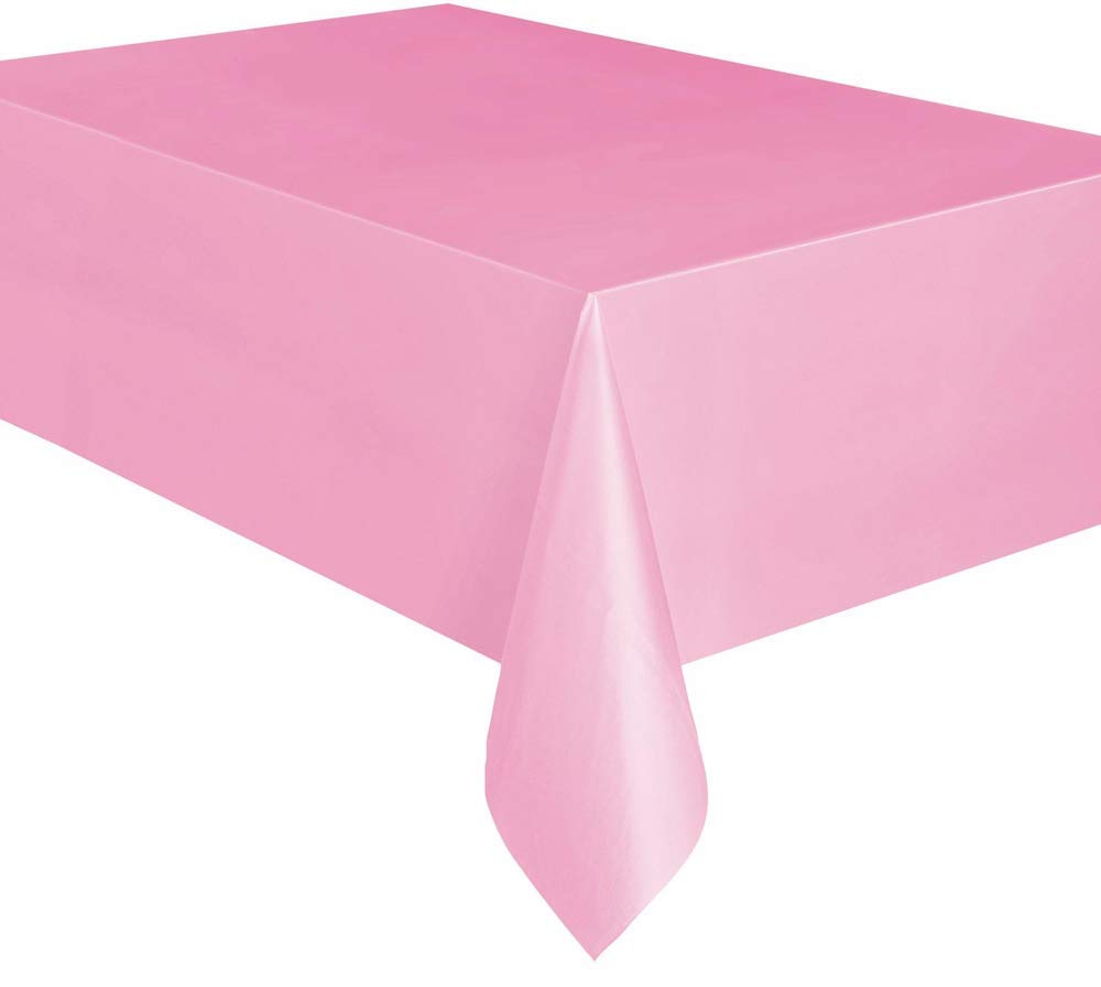 Unique Industries Light Pink Plastic Tablecloth, 108" x 54"