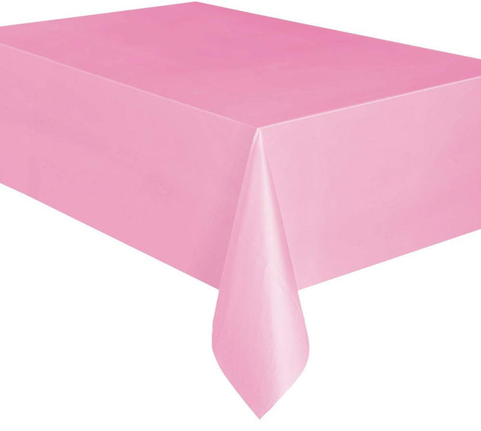 Unique Industries Light Pink Plastic Tablecloth, 108" x 54"