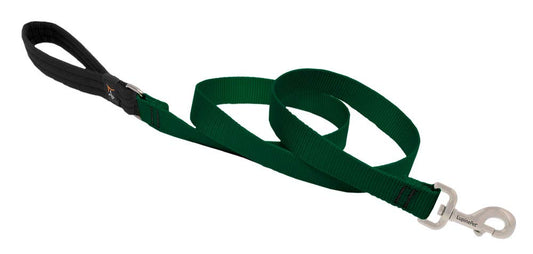 Lupine Pet Dog Leash by Lupine in 1" Wide Green 4-Foot Long with Padded Handle