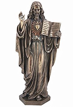 Unicorn Studio US 6.5" Sacred Heart of Jesus with Old Testament Cold Cast Bronze Statue