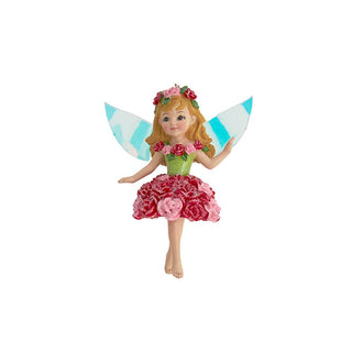 Kurt Adler 4" Resin Flower Fairy Ornament, Red Skirt Flower Fairy