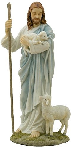 Unicorn Studio 11.38 Inch Jesus The Shepherd Decorative Figurine, Pastel Color
