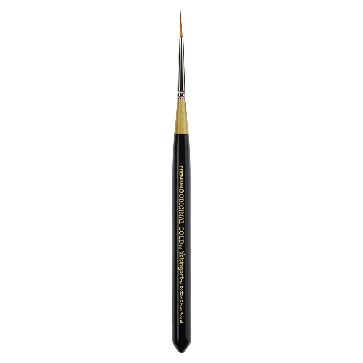 KINGART Premium Original Gold 9020M-0 Micro Detail Ultra Round - Mini Thick Handle Series Artist Brush, Golden Taklon Synthetic Hair, for Acrylic, Watercolor, Oil and Gouache Painting, Size 0