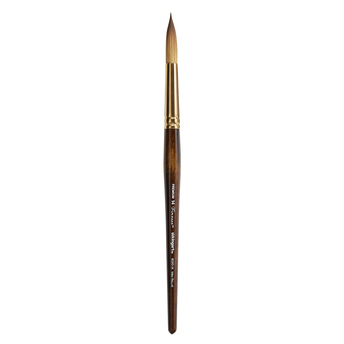 KINGART Finesse 8020 Ultra Round Series Kolinsky Sable Synthetic Blend Premium Watercolor Artist Brushes (14)
