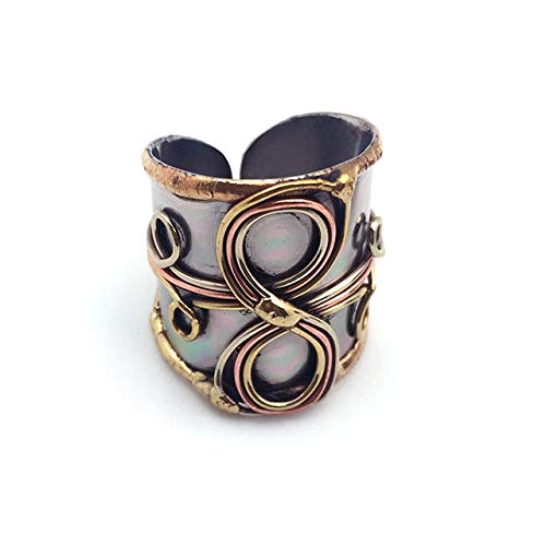 Anju Jewelry Mixed Metal Cuff Ring