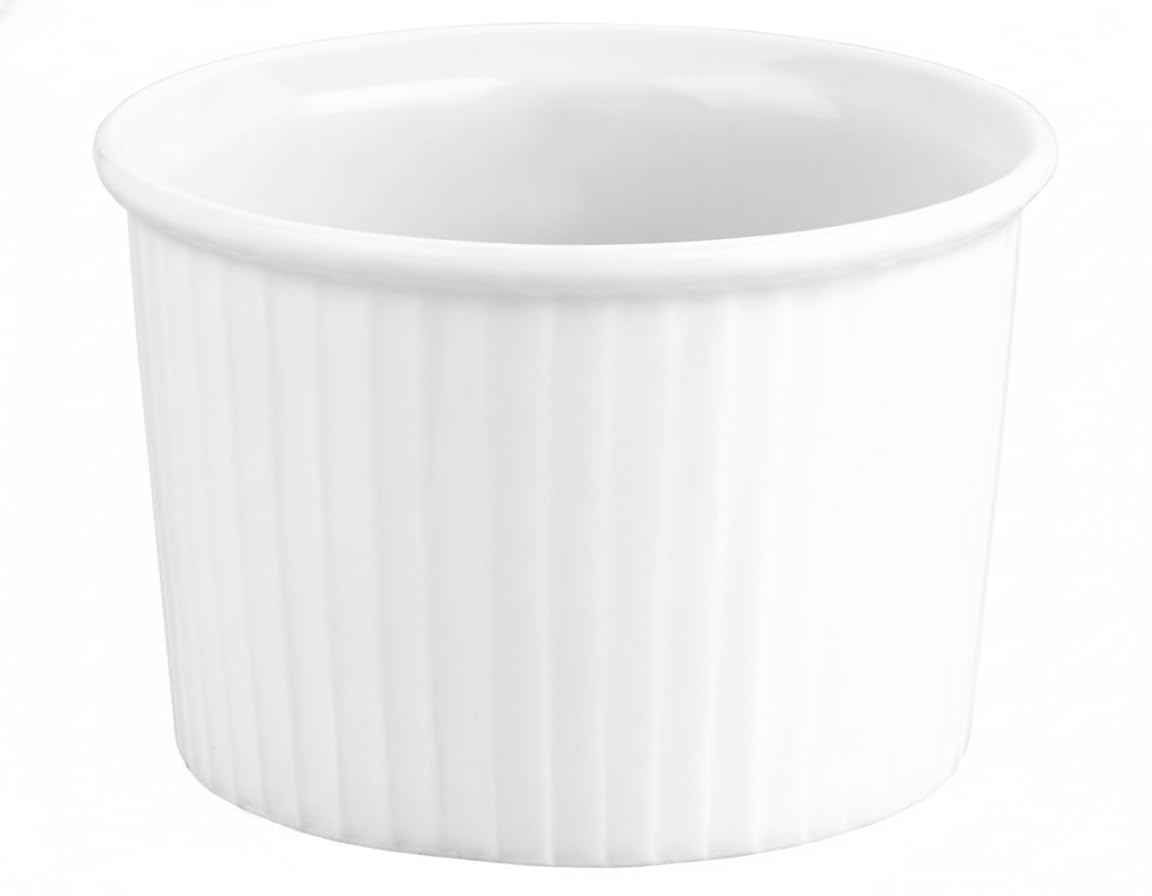 Pillivuyt Porcelain 11-Cup, 7-3/4-Inch Deep Classic Pleated Souffle Dish