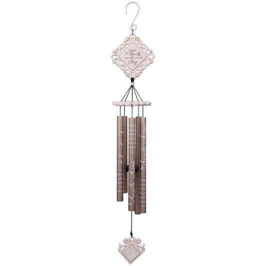 Carson Wind Chime-Vintage White-In Angel Arms (35") (Jan)