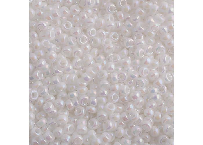 John Bead Craft Bead, 11/0 (1.5 MM), White Pearl AB