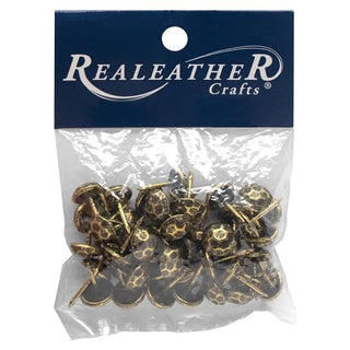 Realeather Furniture Tacks, 48/pk, Antique Brass
