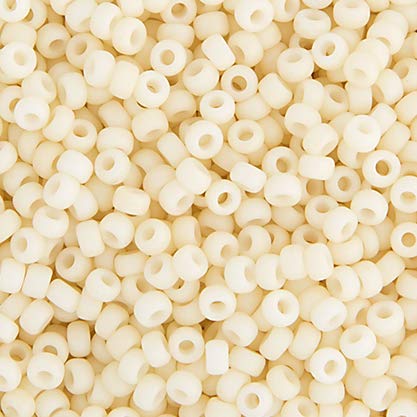 John Bead Craft Bead, Small, Cream Opaque Matte