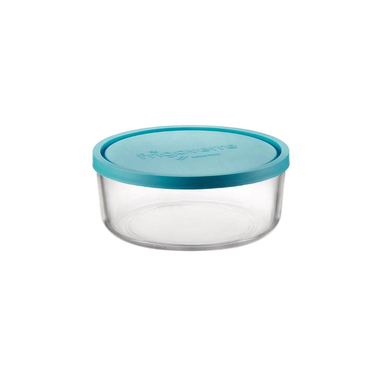 Bormioli Rocco Frigoverre Food Storage Container - 10 oz. Glass, Round - BLUE/CLEAR