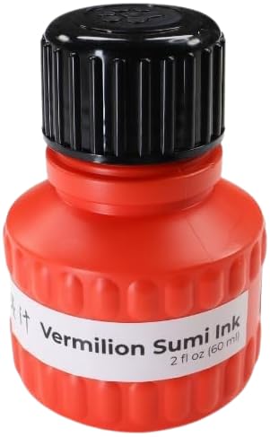 Yasutomo Vermilion Color Liquid Sumi Ink, 2 Oz, Arts and Crafts Supplies