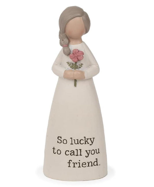 Blossom Bucket Figurine, 4.25 inches, Likely White