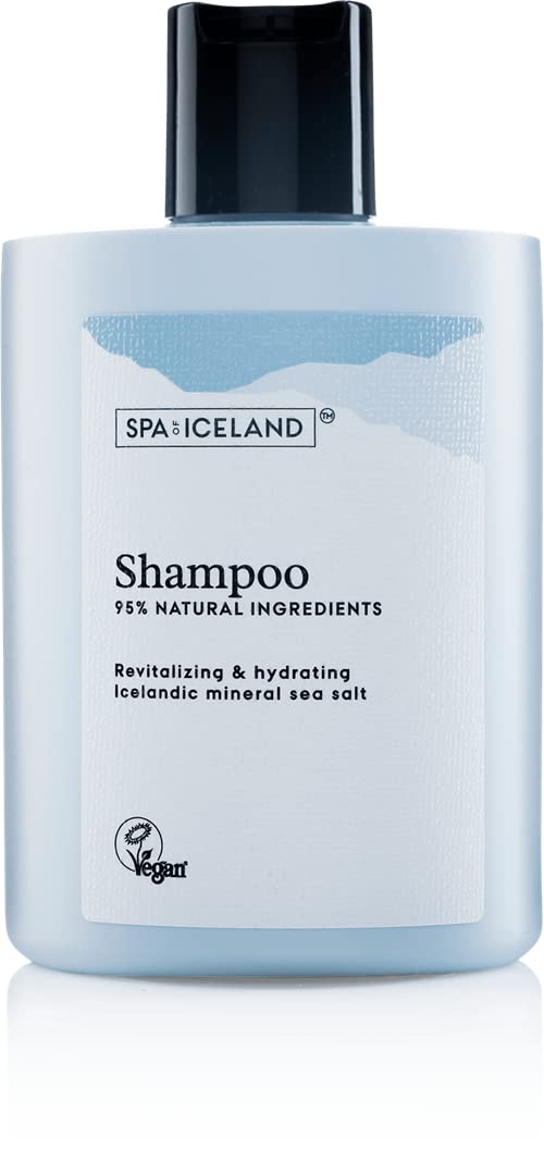 Spa of Iceland Natural Hydrating Sulfate Free Shampoo - Moisturizing Vegan Shampoos For All Hair Types - No Chemical/Paraben - Volumizing With Sea Salt And Sweet Almond Oil For Women And Men - 300ml