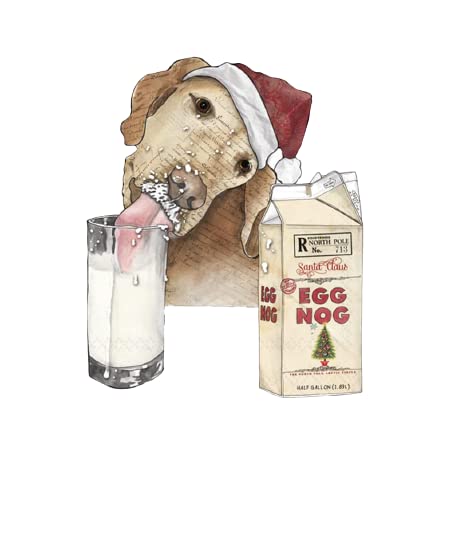 Boston International IHR Winter Holiday Christmas 3-Ply Paper Napkins, 20-Count Cocktail Size, Egg Nog Dog