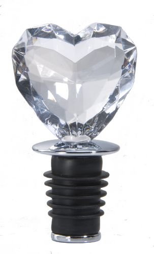 Prodyne Acrylic Heart Bottle Stopper - Clear