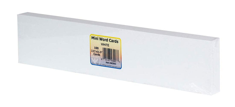 Hygloss Products Word Cards, 2.5" x 11.5" Size, Ultra White (43003)