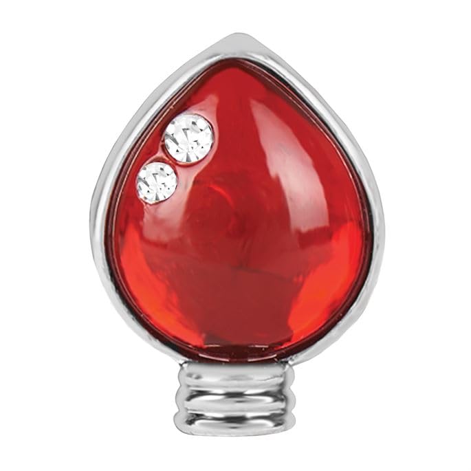 Ginger Snaps Petites Bulb, 12 Millimeter, Red, Rhodium Plated, Women, Jewelry and Accessories