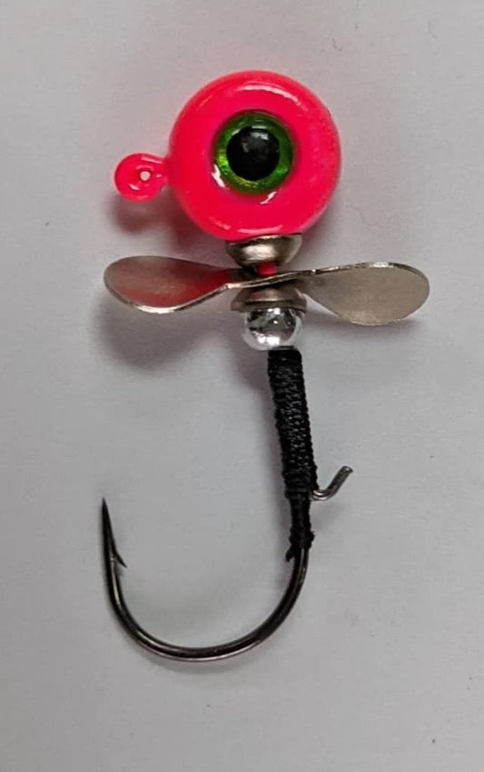 Jenko Fishing BTWB018P Big T Whirly Bird Jig Heads Pink 1/8 oz