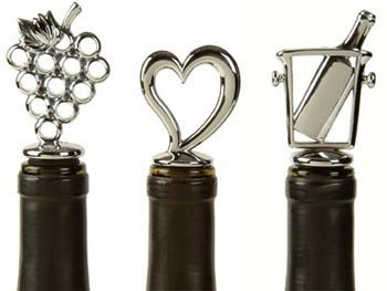 Prodyne Chrome Heart Bottle Stopper - Love of Wine