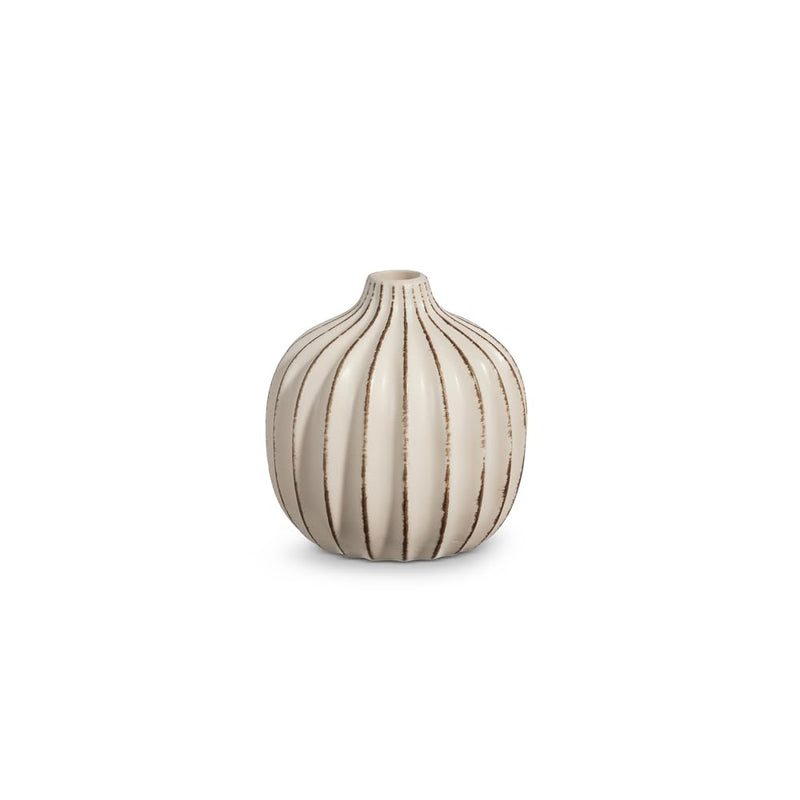 RAZ Imports Water Sealed Ribbed Vase, 5.5-inch Height, Clay, Tabletop Home Décor, Natural Appeal